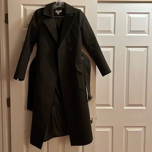 Topshop Olive Belted Coat 2